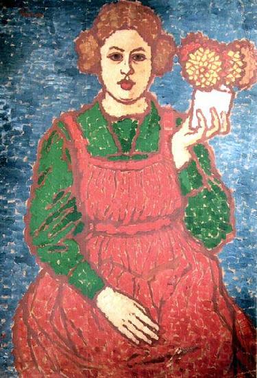 Jozsef Rippl-Ronai Anella is Holding Flowers Norge oil painting art